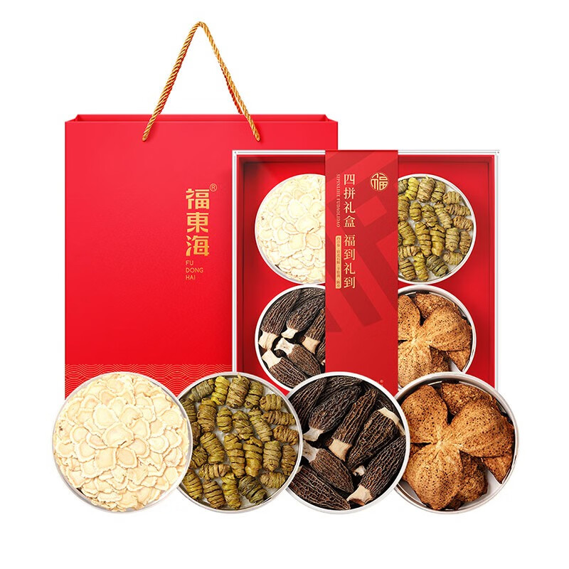 福东海四拼礼盒西洋参片石斛羊肚菌陈皮160g
