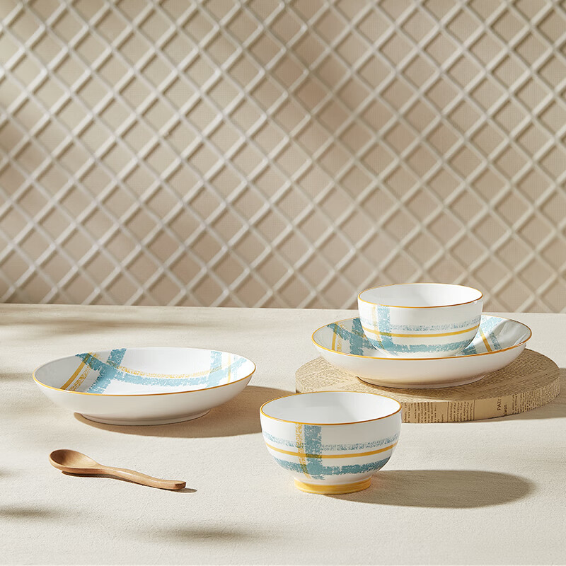BAILOCK蓝屿晴格陶瓷餐具四件套Y-LY/L4