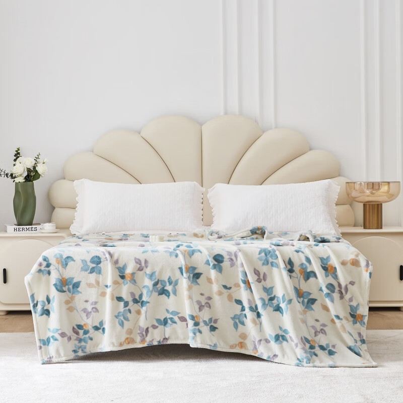 梦洁亲肤牛奶绒毯：杏花春雨1010589019