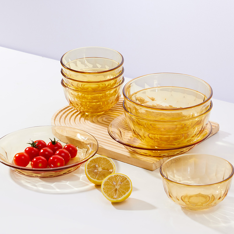 扣乐扣晶珀系列琥珀色餐具6件套