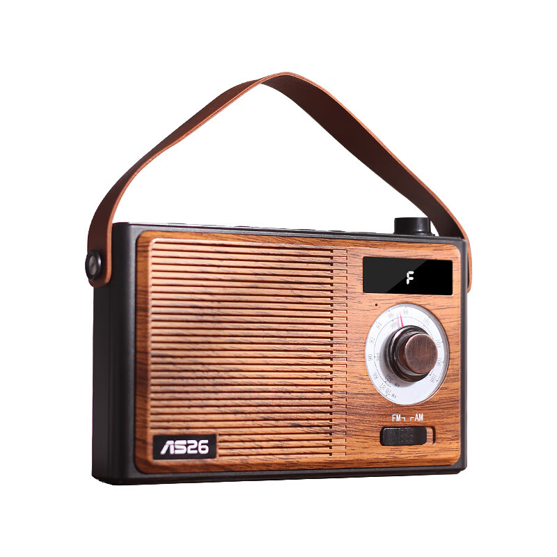 收音机双波段便携式听卡U盘可充电扬声器深木棕