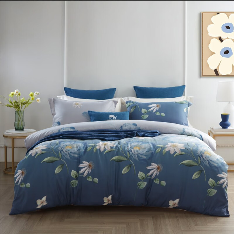 梦洁云锦缎四件套：青黛1010189052