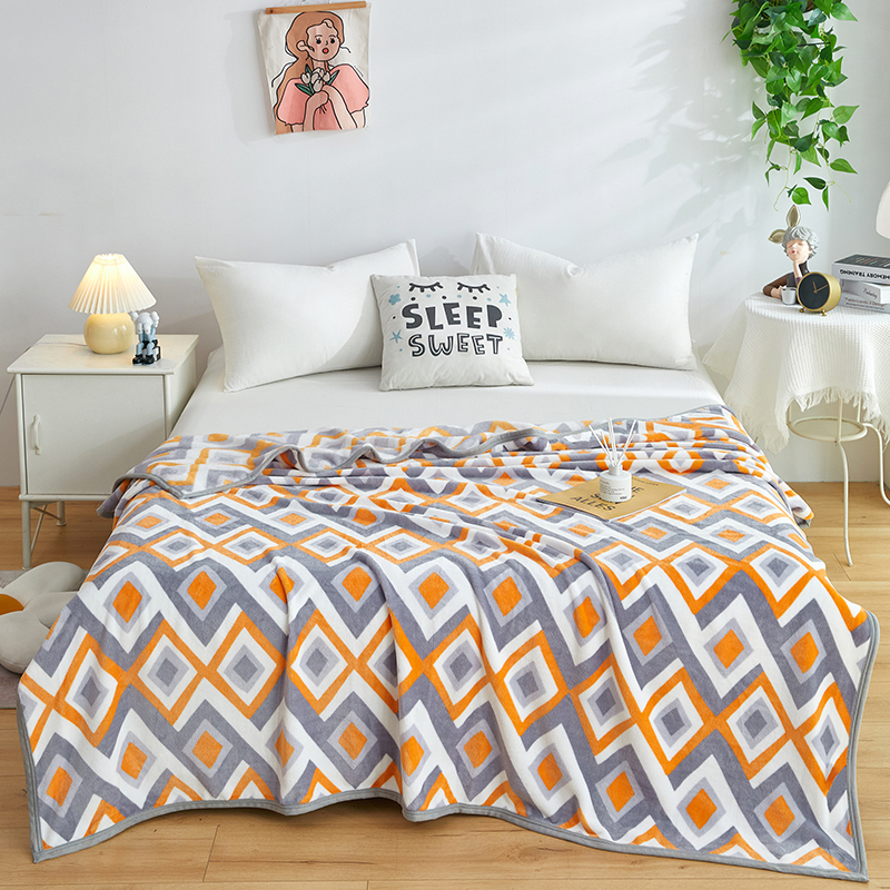 雅鹿印花牛奶绒毯YLC2212