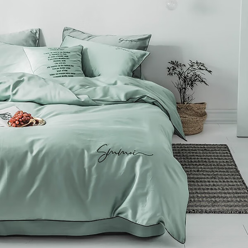 路易卡罗60贡缎绣花四件套-梵星绿LK-6301