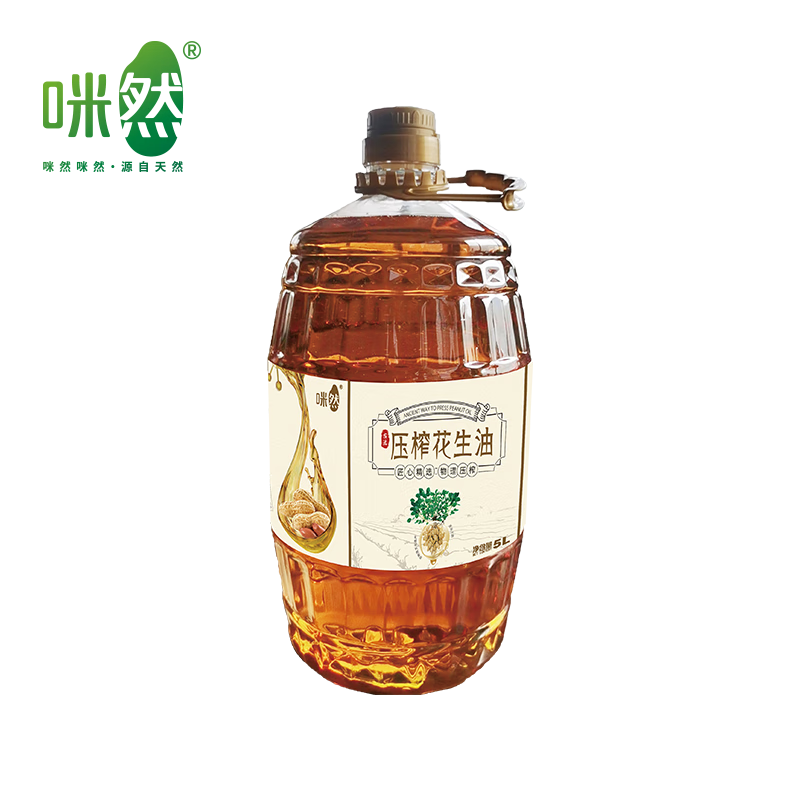 咪然咪然古法压榨花生油5L