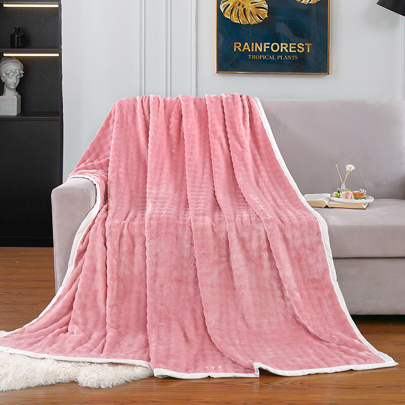 北极绒BJRT114奢华兔绒毯-桃红200x230cm