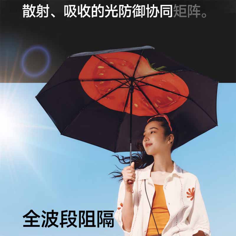 蕉下三折倍护黑胶防晒伞BM397