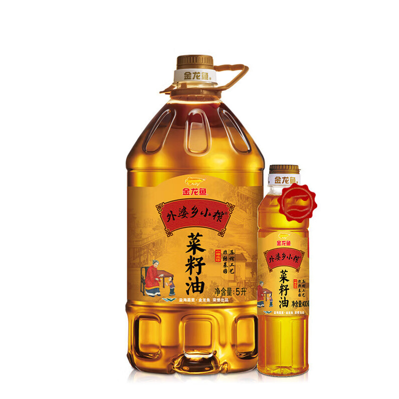 金龙鱼外婆乡小榨菜籽油5L+400ml