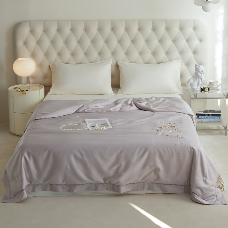 杉杉家纺天丝棉苏绣蚕丝被-紫色SS-B2022