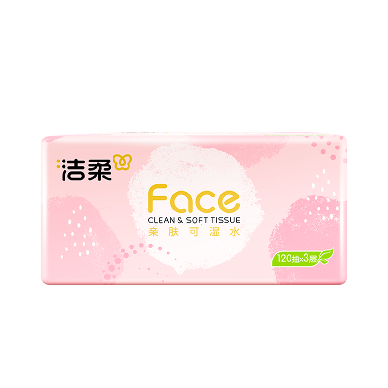 洁柔牌纸面巾(粉FACE软抽)120抽3层(1包装)