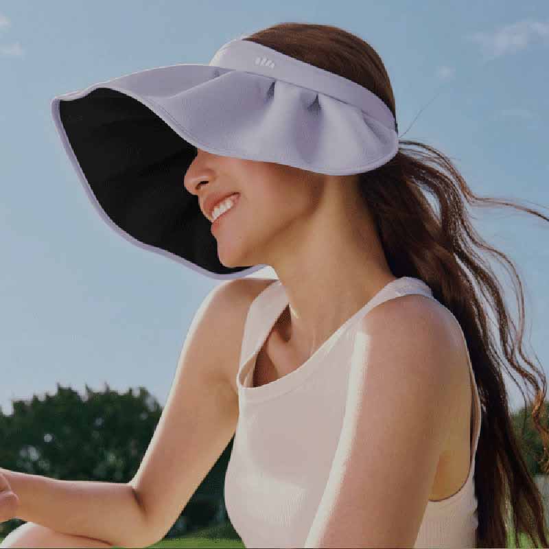 蕉下女士轻薄黑胶贝壳防晒帽BM017