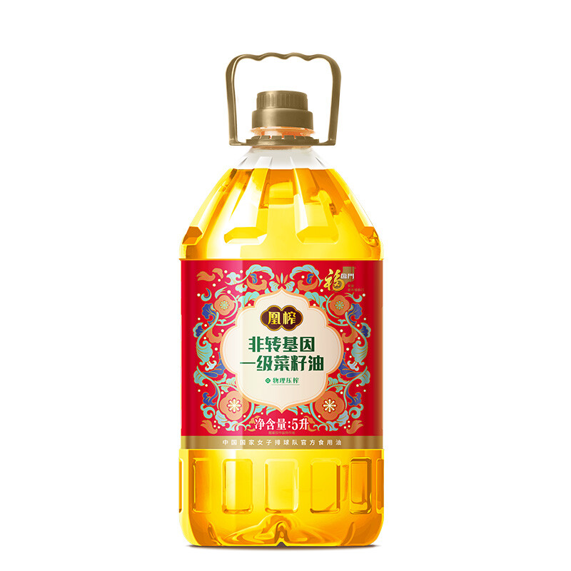 中粮福临门凰榨非转基因一级菜籽油5L