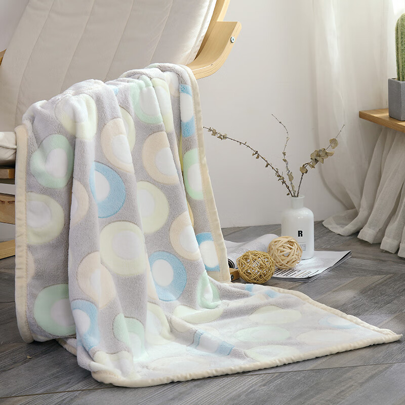 北极绒BJRT111金貂绒休闲盖毯100x150cm