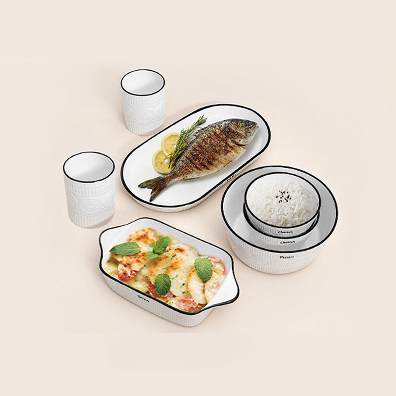 汇林陶瓷简欧餐具七件套