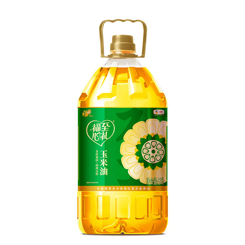 中粮福临门福至心礼非转基因压榨玉米油5L