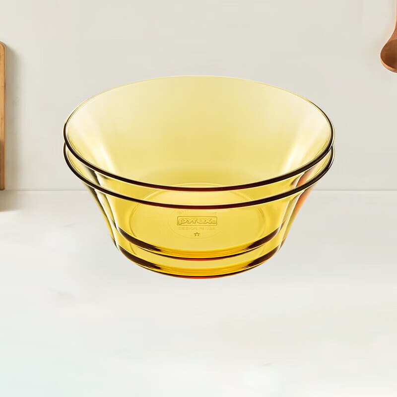 Pyrex耐热玻璃大号色拉碗2件组