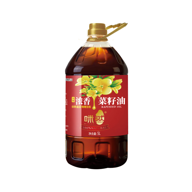 咪然非转基因小榨浓香菜籽5L