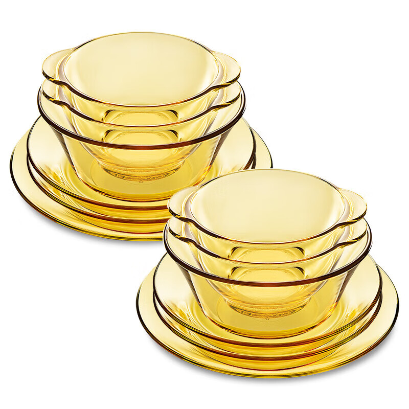 Pyrex耐热玻璃碗碟套装12件组