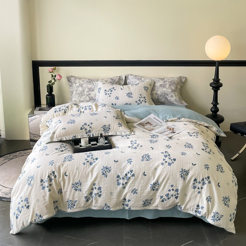 杉杉家纺竺棉抗菌四件套-飘英SS-SJT1515