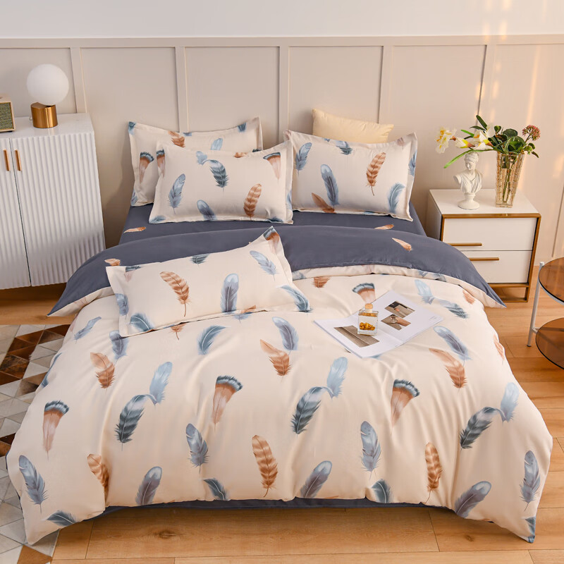 杉杉家纺加厚阳绒四件套-恋羽SS-TJ1032