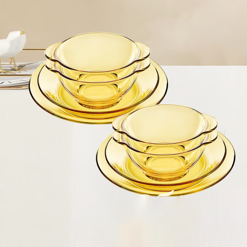 Pyrex琥珀色餐具8件套