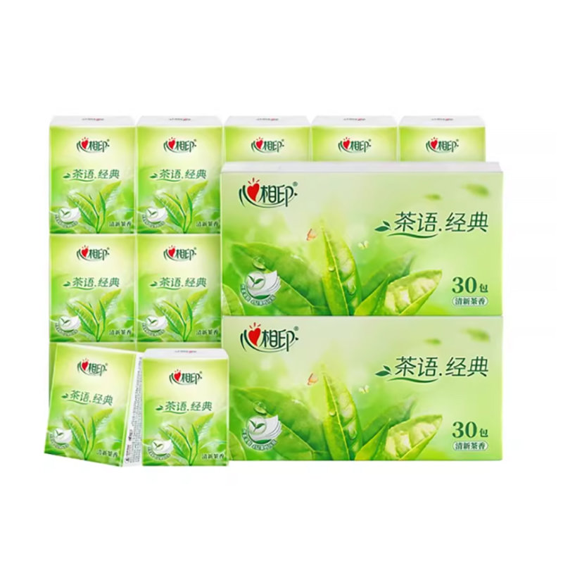 C1730心相印手帕纸茶语小包4层纸巾30包24条