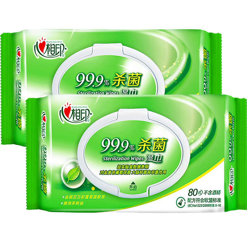 XCA080心相印大众杀菌系列80片装湿巾12包/箱