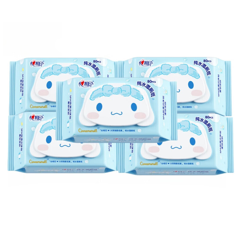 XCY080+P2心相印纯水湿厕纸80抽大包12包/箱