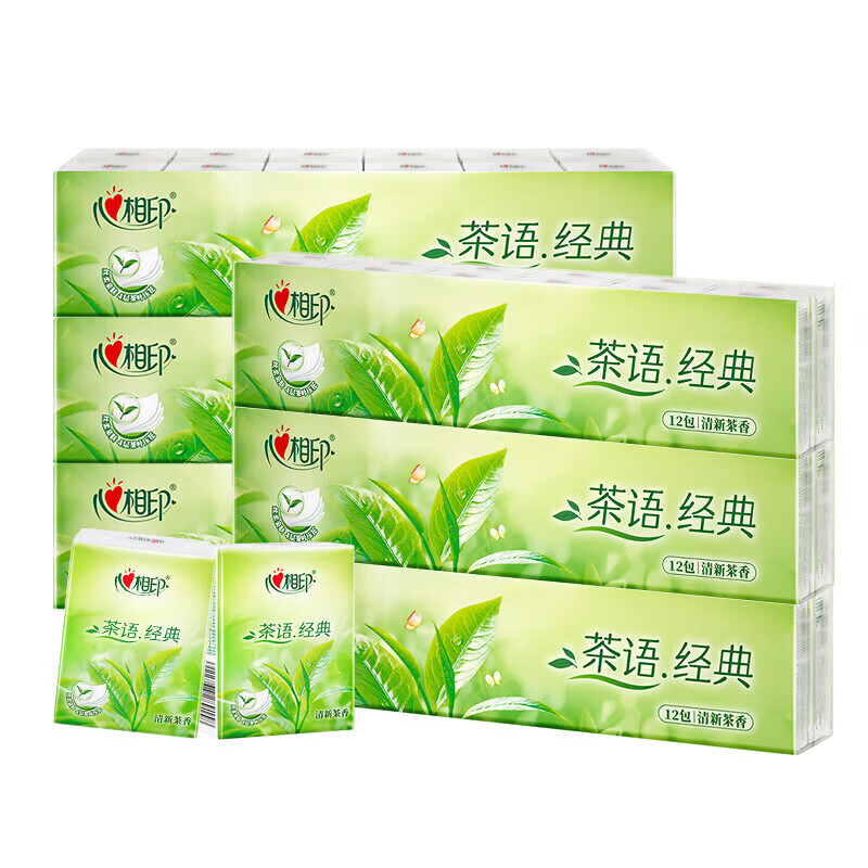 C1710心相印茶语经典系列7张12包四层茶香手帕纸36条