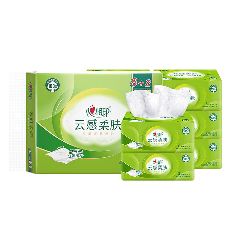 DT17090心相印云感90抽三层塑装面巾纸60包/箱
