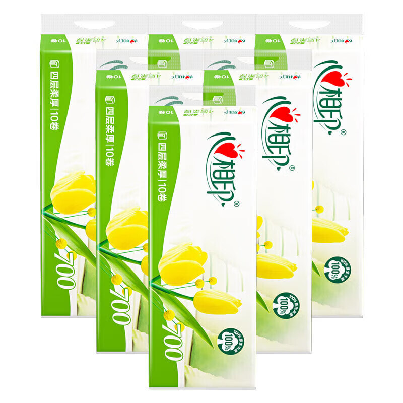 LR1710心相印优选系列卷纸无芯卷纸4层700g60卷/箱