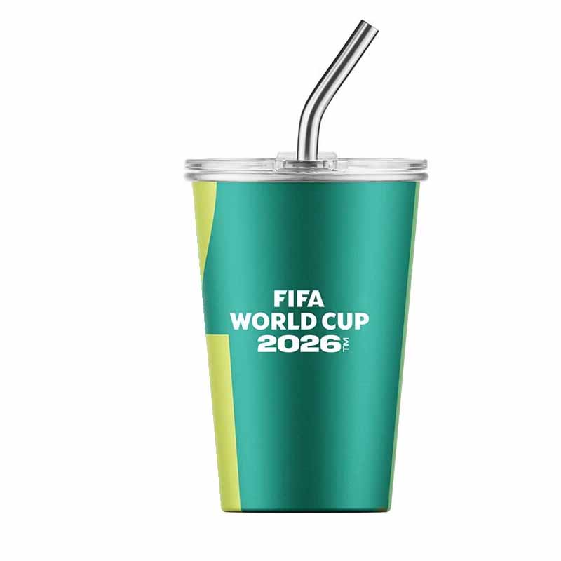 FIFA美加墨世界杯纪念品酷饮吸管杯460ml(绿色)