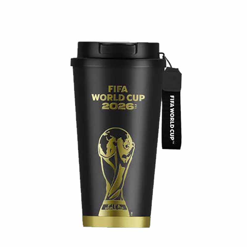 FIFA美加墨世界杯纪念品黑金双饮咖啡杯520ml