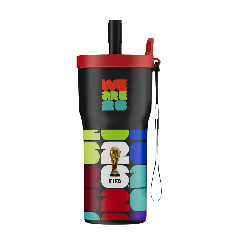FIFA美加墨世界杯纪念品趣味吸管杯560ml