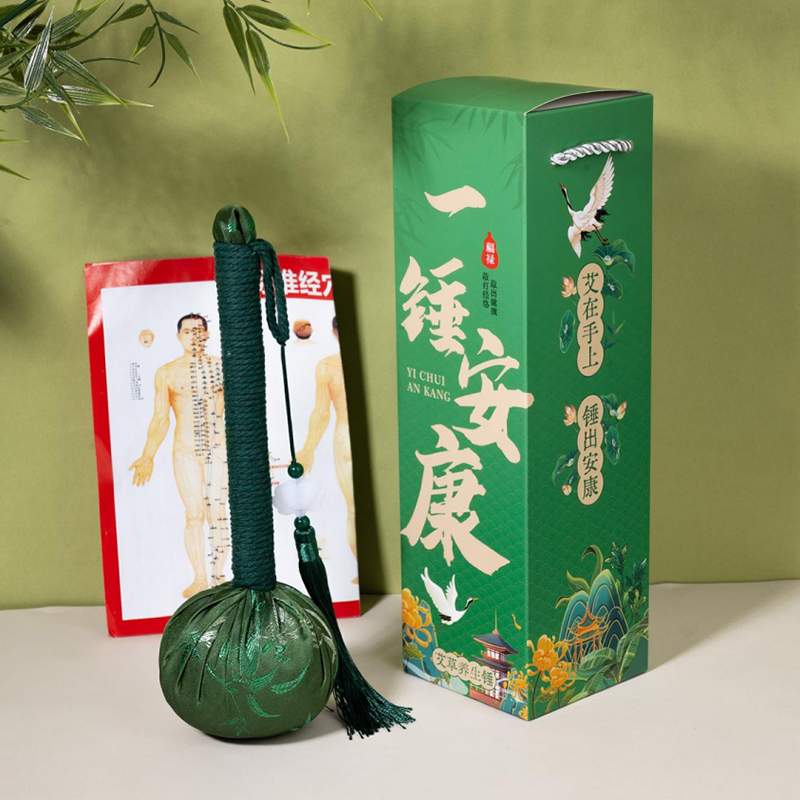 承夏文化一锤安康竹叶流苏缎面锤
