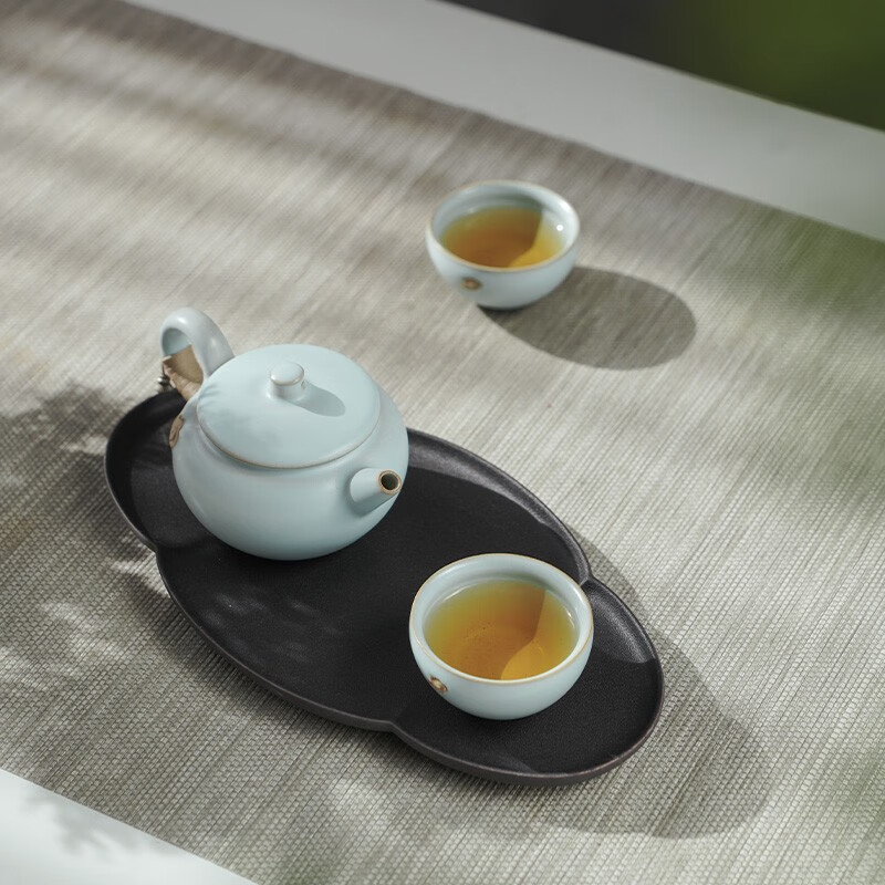 万仟堂茶具套装云起随手礼1壶2杯1盘粉青釉