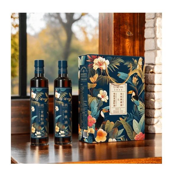 有机亚麻籽油500ml+有机核桃油500ml