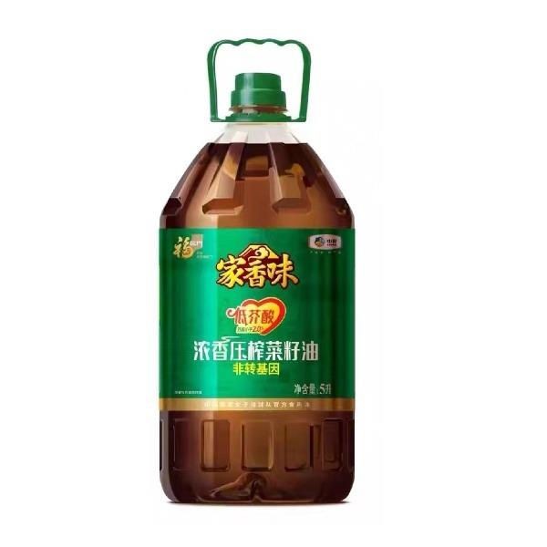 福临门家香味低芥酸浓香压榨菜籽油5L+400ml