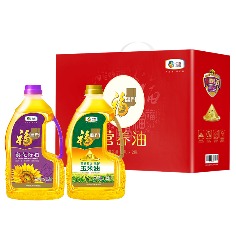 中糧福臨門營養油禮盒1.8L*2