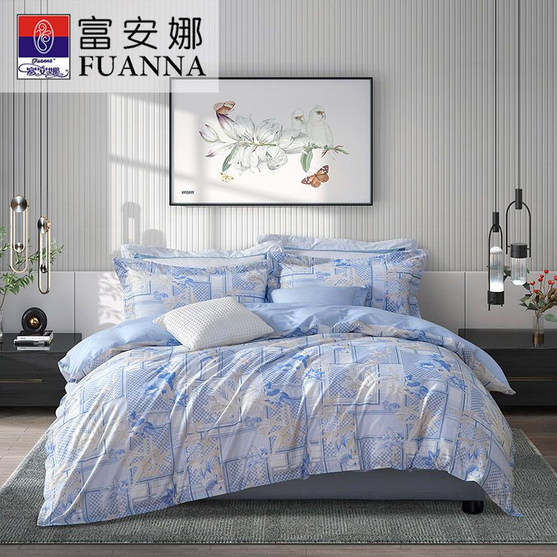 富安娜纯棉四件套-清风望月