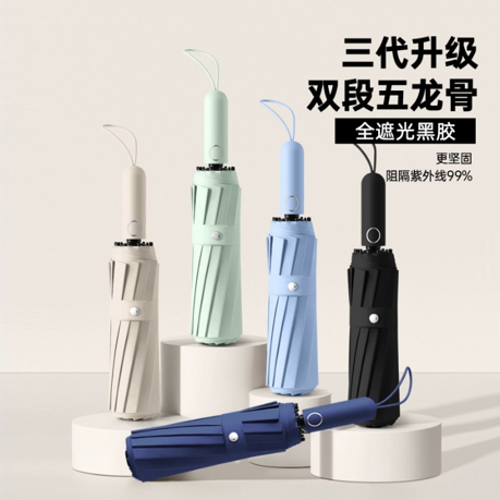 商务双段五龙骨自动三折伞（配布套）