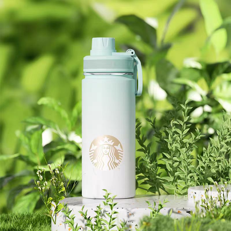 星巴克清透薄荷绿款不锈钢运动杯11156055