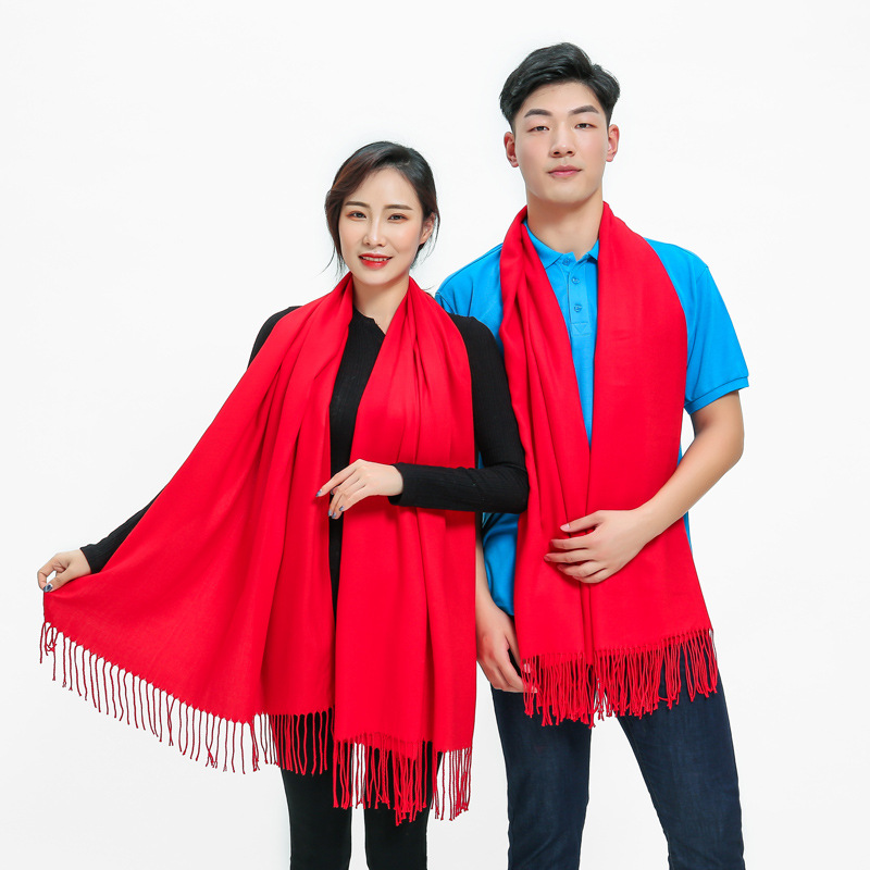 金沙奥过年红围巾200*70厘米（330g）可定制
