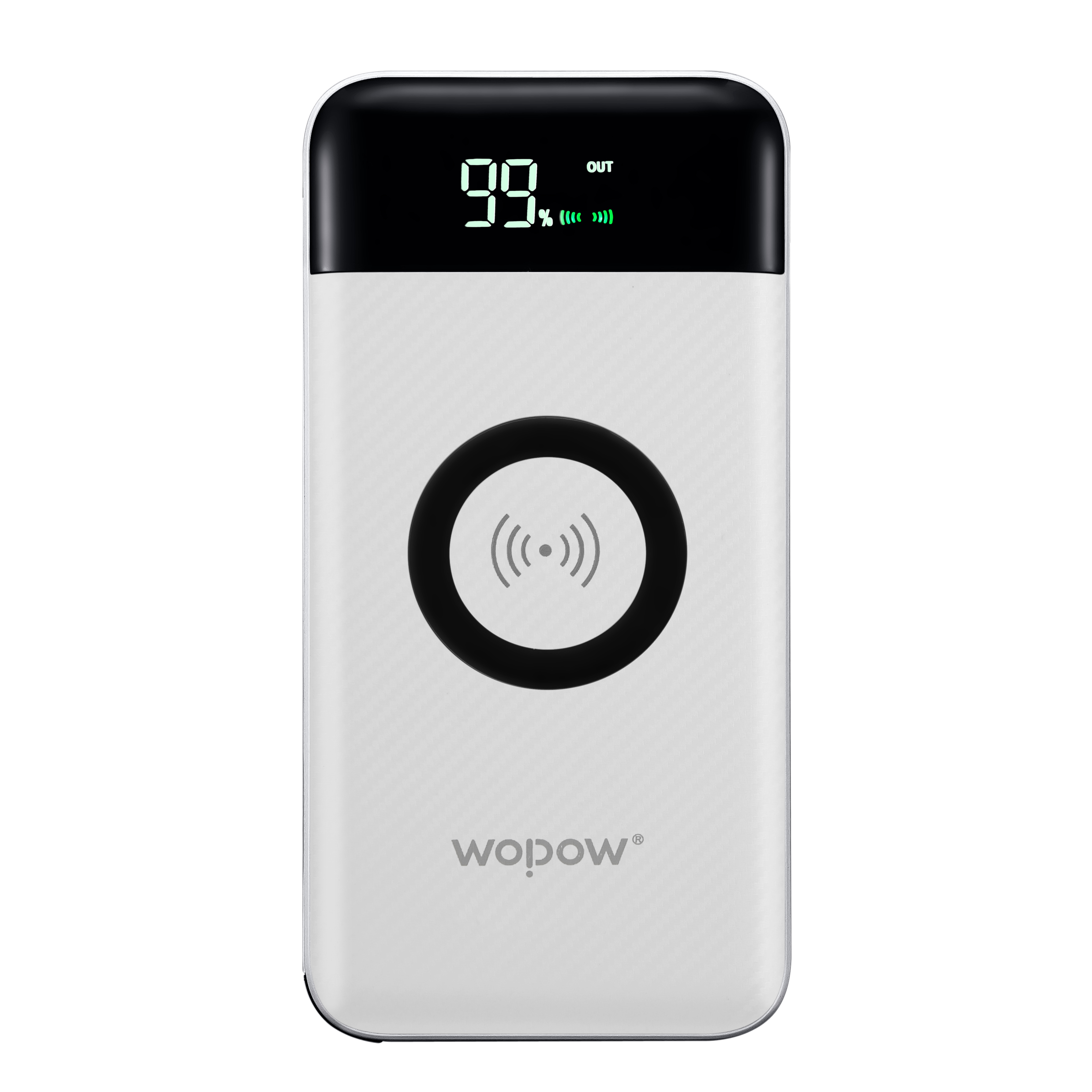 沃品 無(wú)線充屏顯機(jī)線一體移動(dòng)電源   PW12