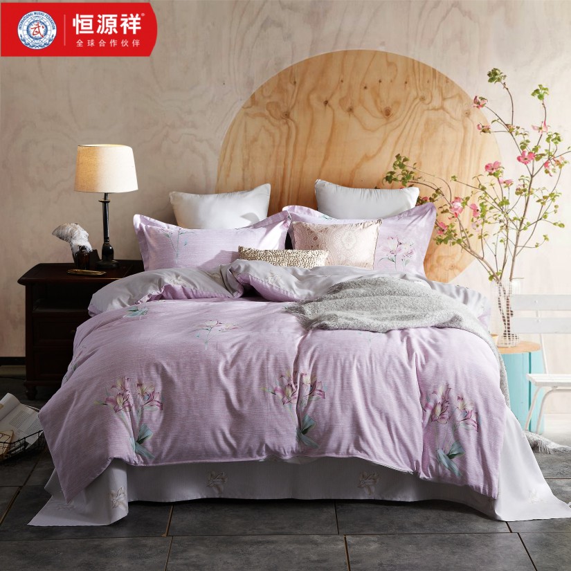恒源祥床品印花四件套-洛丽斯(粉紫）[ HYX029TJ ]
