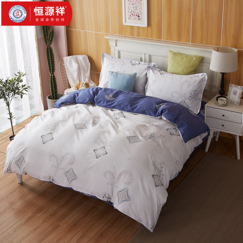 恒源祥床品全棉印花四件套-富贵人生[ HYX021TJ ]