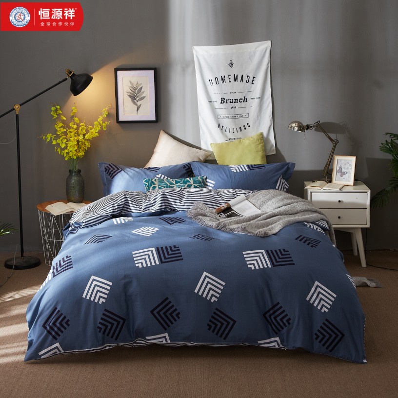 恒源祥床品全棉印花四件套-乐享一族[ HYX015TJ ]