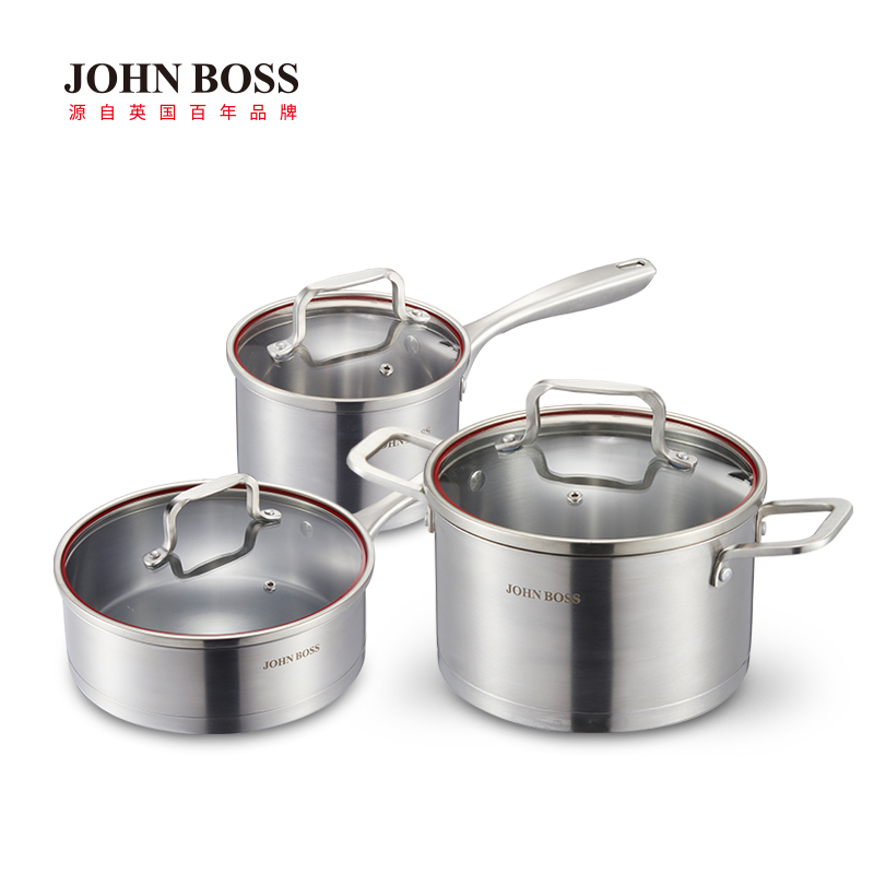 JOHNBOSS不锈钢多用锅具三件套HG-G604