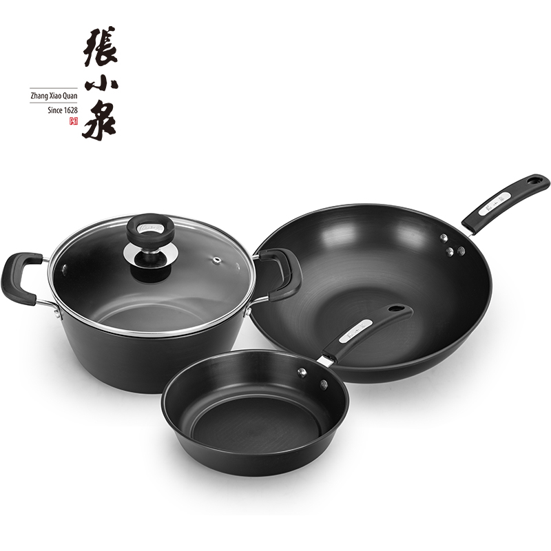 张小泉锦厨系列精铁锅具三件套C35260100