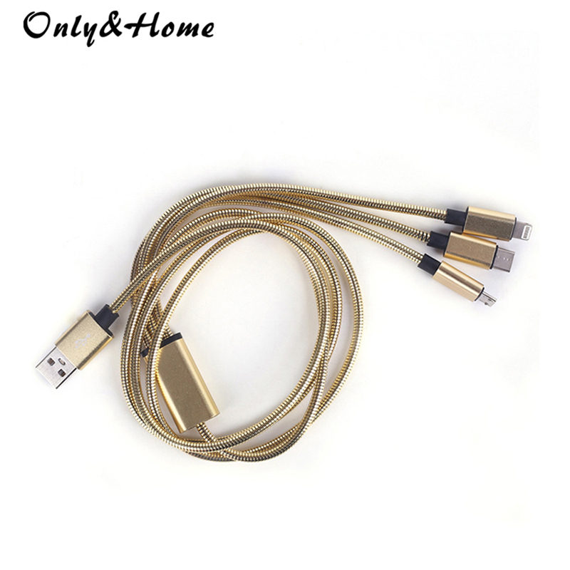 Only&Home金属纪念版一拖三数据线KL-YTS05